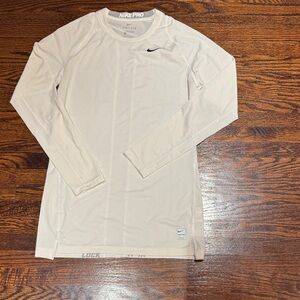 Nike Pro Men's Off-White Long Sleeve Shirt (small fit)